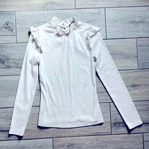 Frill Trim Shirt - Size M